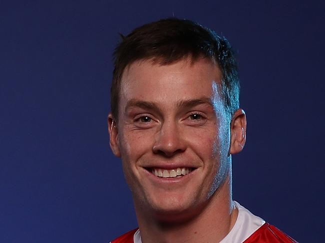 **WARNING MUST CHECK WITH DT SPORT AND ST SPORT BEFORE USE** - Portrait of Roosters Luke Keary during the 2019 NRL Grand Final media opportunity at the Westin Hotel, Sydney. Picture: Brett Costello