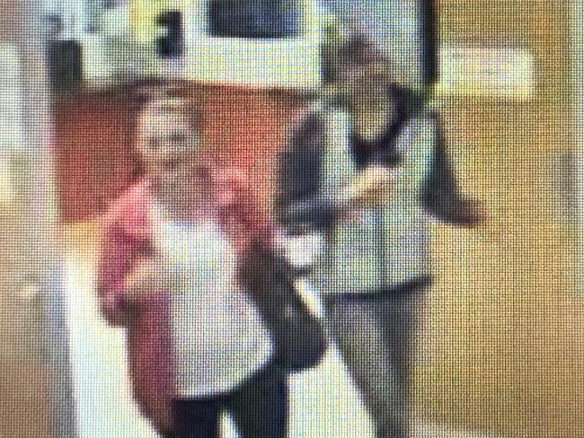 CCTV footage of two women police want to talk two in relation to the theft of six bottles of hand sanitiser from the Mersey Communtiy Hospital.