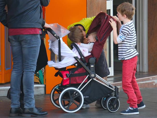 Brotherly love ... Roman checks on his little sister, Edith. Picture: Snapper