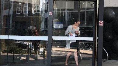 Caroline Throwden leaving Newcastle District Court on November 1. Picture: Supplied