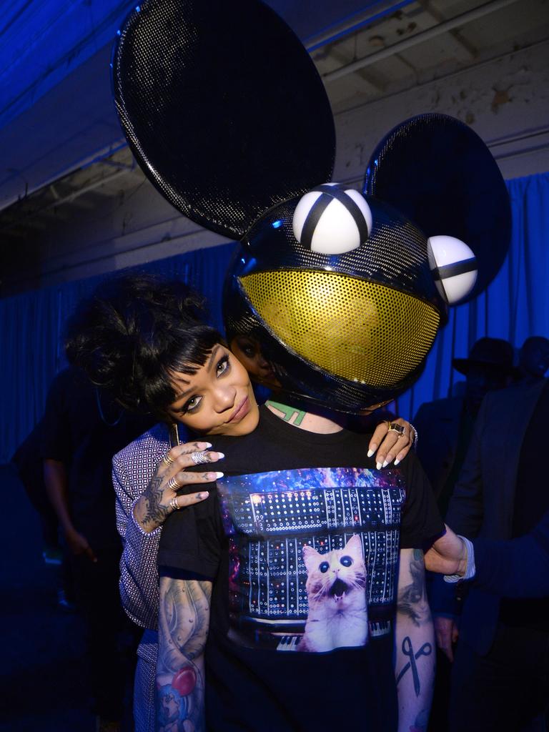 Rihanna and Deadmau5 attend the Tidal launch event #TIDALforALL at Skylight at Moynihan Station in New York City. Picture: Getty