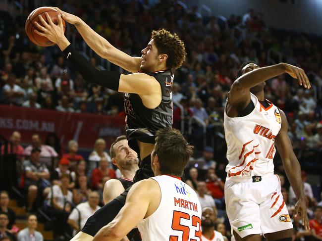 The Wildcats v Hawks clash drew a bumper crowd. Picture: Getty Images