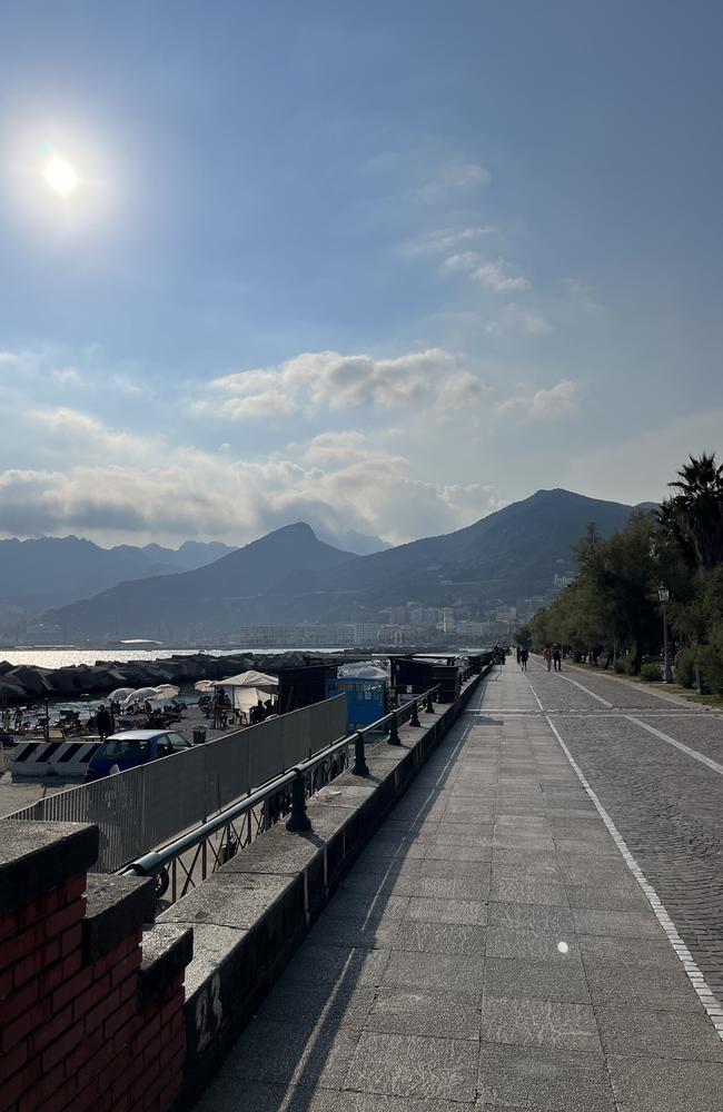 Salerno is a quaint little town surrounded by mountains.