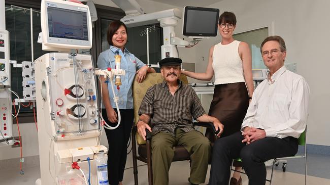 Nurse Jing Zhang, patient Iliano Puccini, oncology registrar Abbey Le Blanc and Professor Michael Brown. Picture: Keryn Stevens.