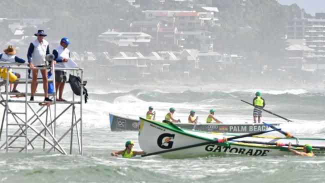 Surf boat racing at the Australian surf life saving title. Pic: HarvPix