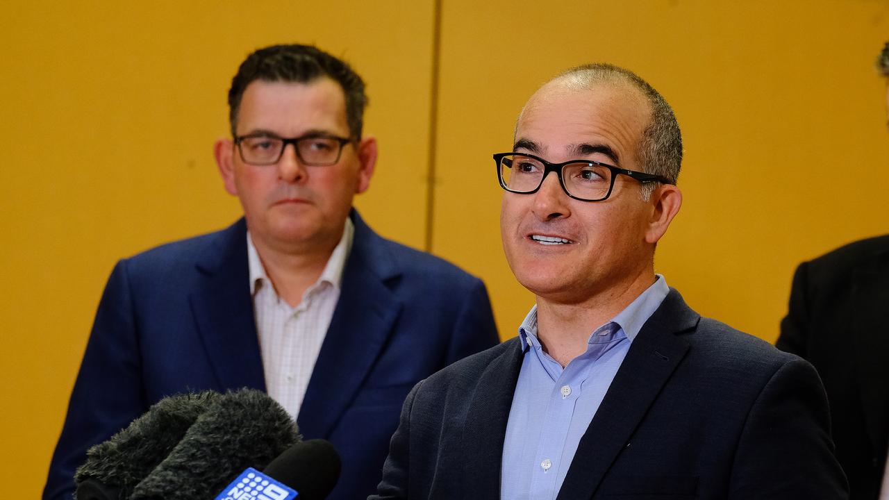 Premier Daniel Andrews and the Deputy Premier, James Merlino have said no changes are in the works for mask rules. Picture: NCA NewsWire / Luis Enrique Ascui