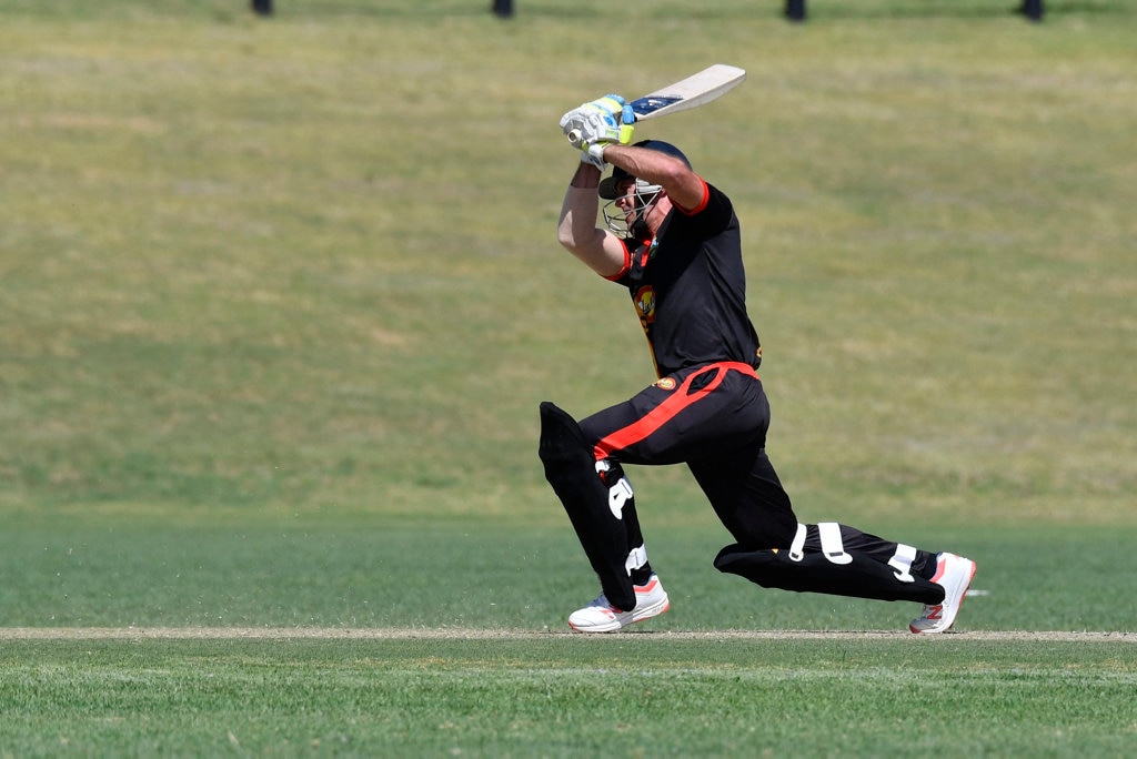 Darren Koch bats for Liebke Lions against George Banks Umbrellas in Darling Downs Bush Bash League (DDBBL) round five T20 cricket at Highfields Sport Park, Sunday, October 20, 2019. Picture: Kevin Farmer