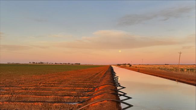 The siphon irrigation system at the Briggs family property at Coleambally. Picture: Supplied