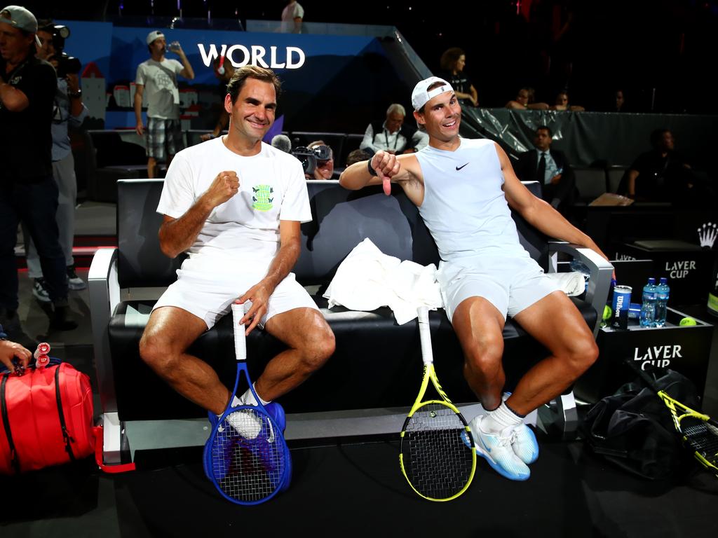 Practice time. (Photo by Clive Brunskill/Getty Images for Laver Cup)