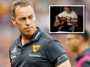 Alastair Clarkson has musical talent and uses it to celebrate his players.