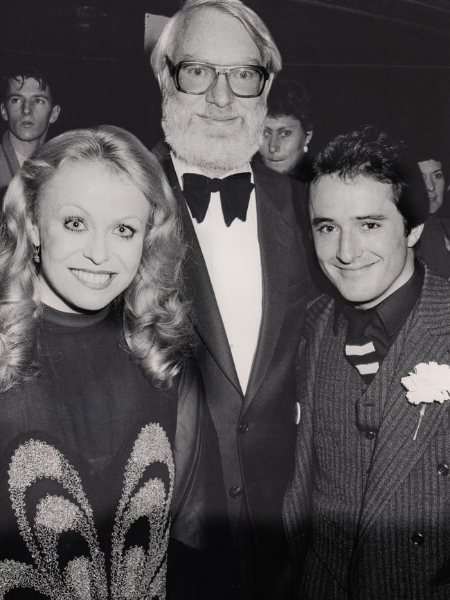 Stratton with Jacki Weaver and David Atkins, her co-star from the 1982 film Squizzy Taylor.