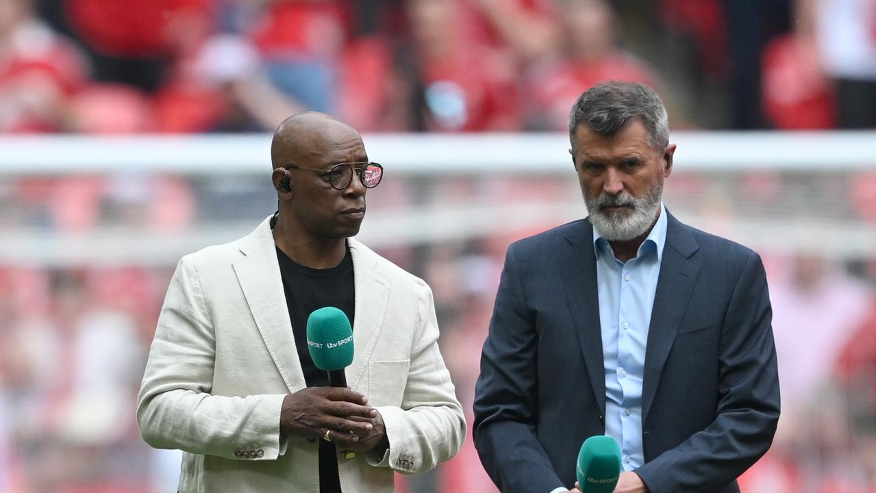 Ian Wright with fellow football great turned commentator Roy Keane. (Photo by Shaun Botterill/Getty Images)