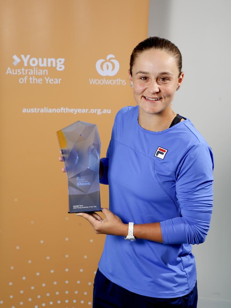 Barty was awarded Young Australian of the Year at the 60th Anniversary of the Announcement of the Australian of the Year Awards at the National Arboretum in Canberra, 2020. Picture: NADC/Salty Dingo.