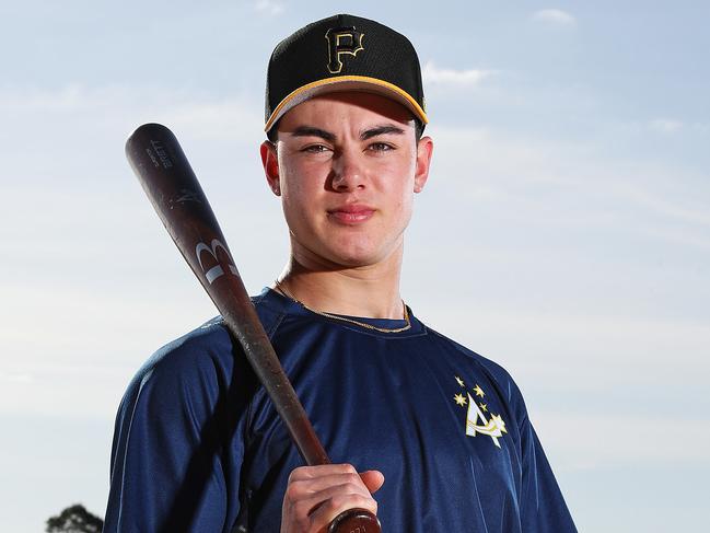 DAILY TELEGRAPH - Pictured in Castle Hill today is Soloman Maguire, who is just 17 and still at school but has signed a $594,000 contract to play baseball for the Pittsburgh Pirates in the US. Picture: Tim Hunter.