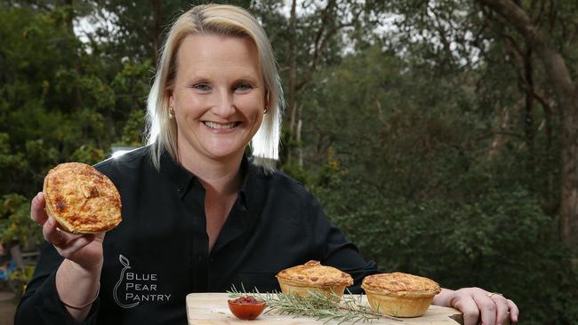 Deb Graham who runs her own home kitchen, Blue Pear Pantry, only started making pies in October last year — it recently won a bronze medal at the Australia’s Best Pie Competition. Picture: George Salpigtidis