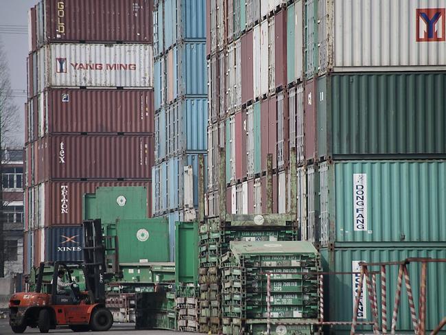 International trade...Shipping containers sit near a port in Shanghai. Picture: AP