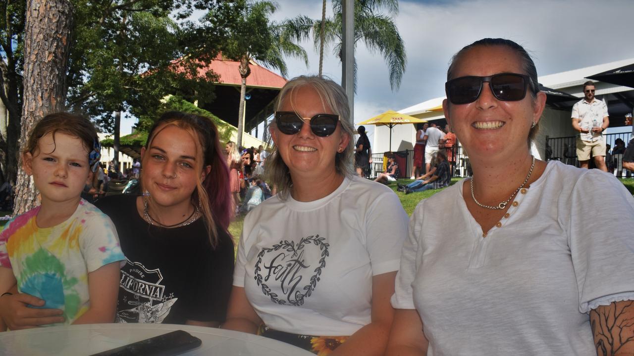 Pixie Niesler, Isabella Tucker, Rebecca Townsend and Krystal Townsend at the Blues, Brews &amp; BBQs Day at Clarence River Jockey Club on Sunday, 14th March, 2021. Photo Bill North / The Daily Examiner