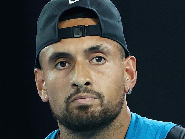 MELBOURNE, JANUARY 13, 2023: Nick Kyrgios and Novak Djokovic meet on Rod Laver Arena for the Arena Showdown, the finale of the Australian OpenÃs Perfect Practice series. Picture: Mark Stewart