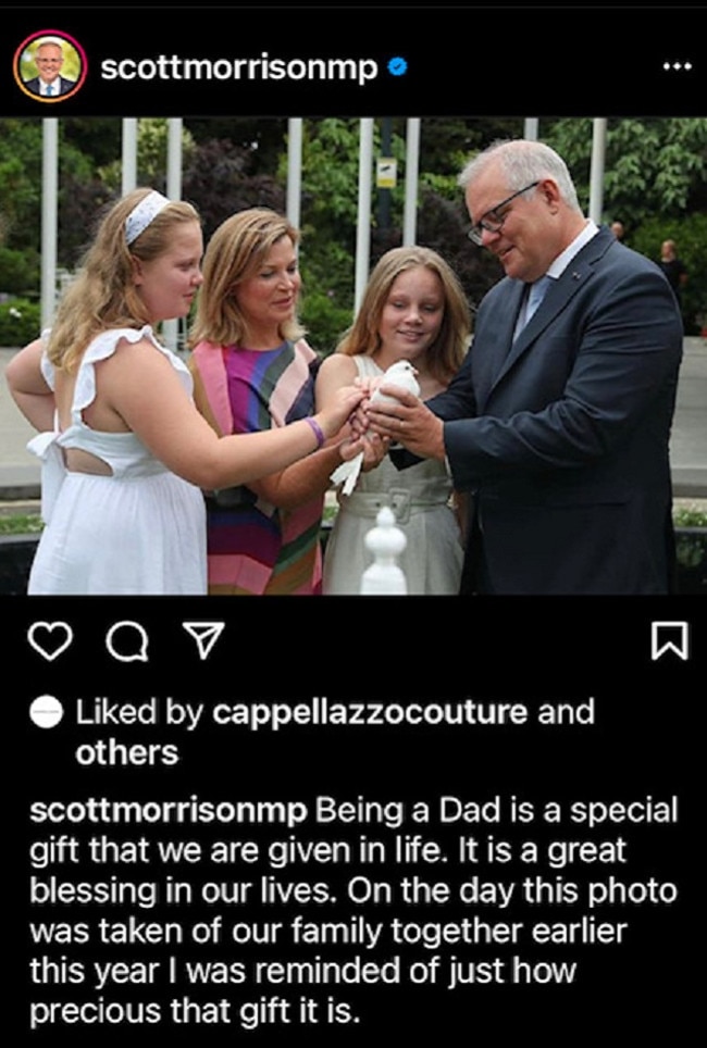 Scott Morrison's Father’s Day post made no mention of his trip to Sydney.