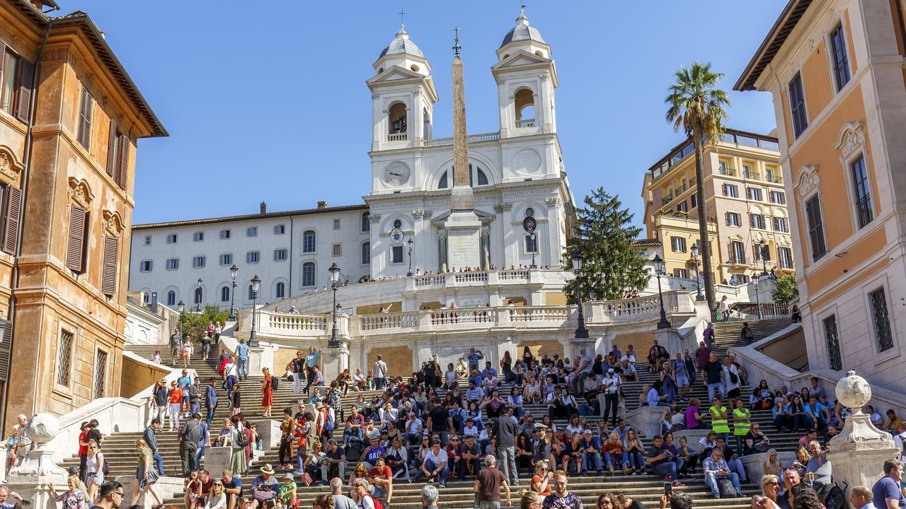 A large group of people sitting at the Spanish Steps in Piazza di Spagna in central Rome may be a thing of the past.