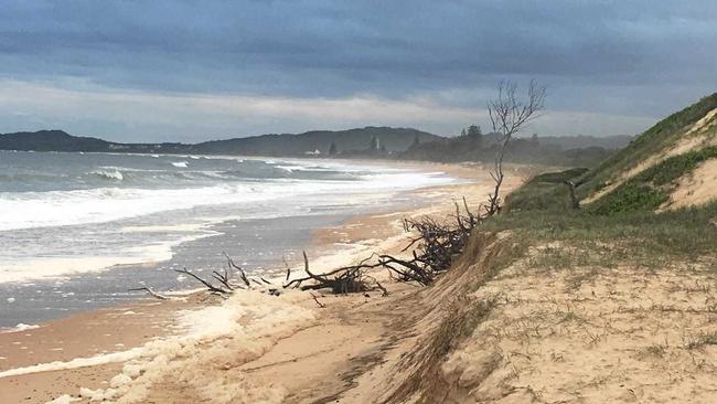 IMPACT: Erosion at One Tree, Wooli Beach, from the past weather event to hit the Clarence Valley. Picture: Caitlan Charles