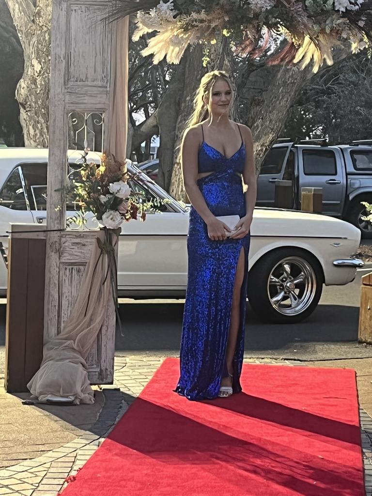 Taylah Neeson arrives at Hervey Bay State High School's formal.