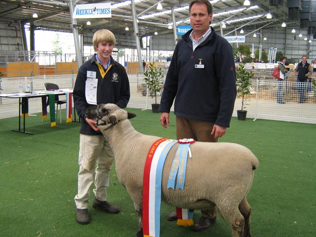 Early promise: A young Mat Hill showed faith in the Hampshire sheep breed, building success in the show ring and breeding program that now has buyers on a waiting list for lambs. 