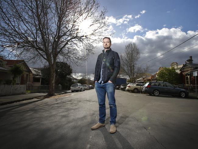 Derek Troy-West and other residents of William St, Abbotsford, who are angry at the syringes and other rubbish dumped in their street. Picture: David Caird