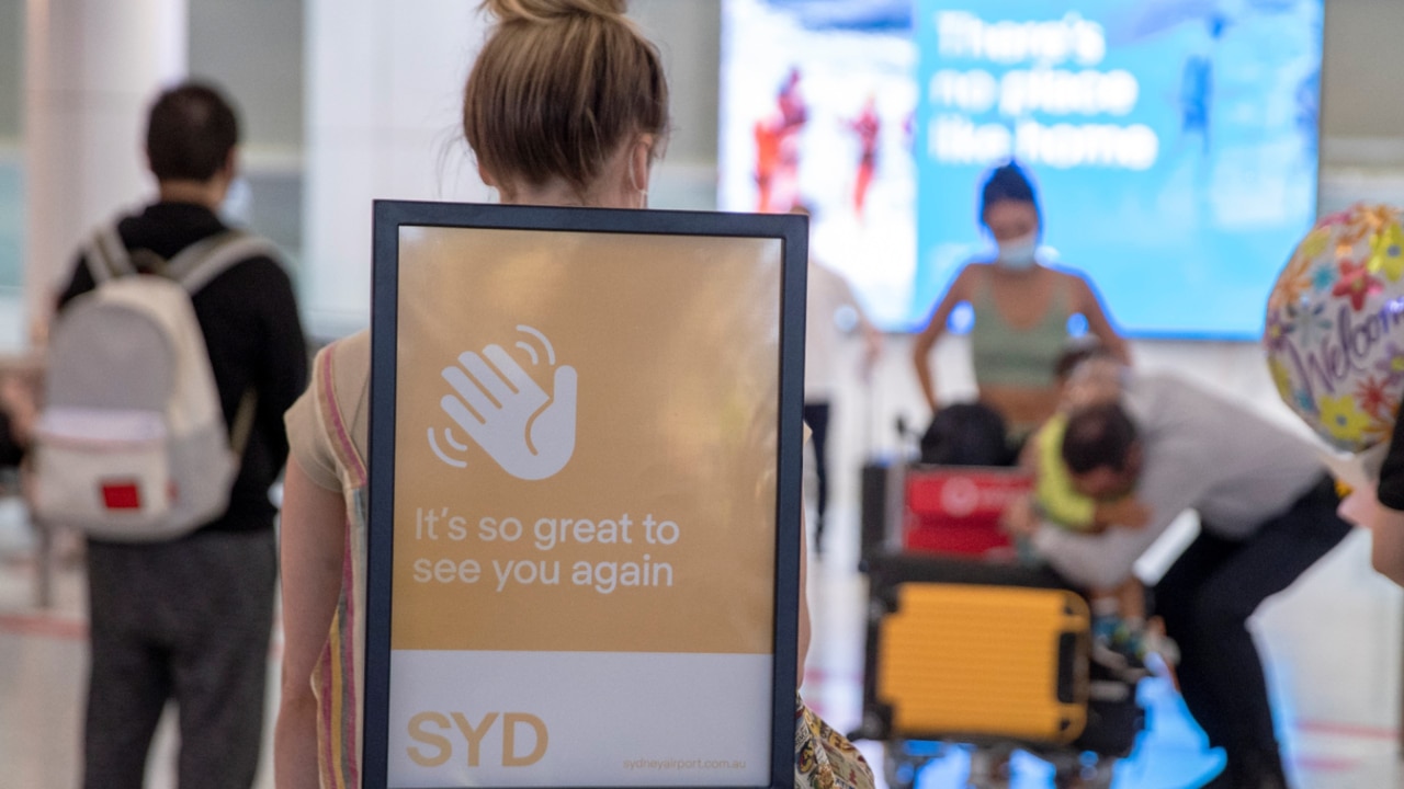 Emotional scenes at Sydney Airport as international travellers arrive