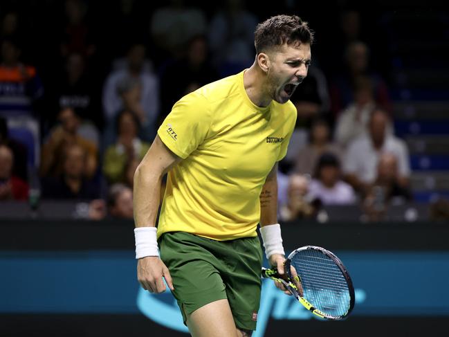 Thanasi Kokkinakis has withdrawn from the Brisbane International with a hip injury. Picture: Matt McNulty/Getty Images