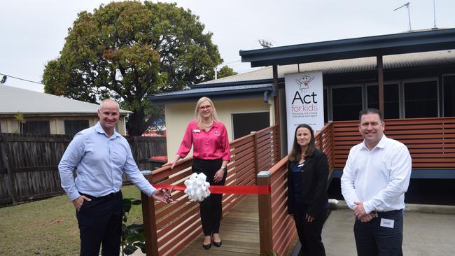 Member for Gladstone Glenn Butcher, Gladstone Region Mayor Matt Burnett and Act for Kids Chief Executive Officer Dr Katrina Lines officially opened Act for Kids, a specialist therapy service for children who have been sexually abused and assaulted today.