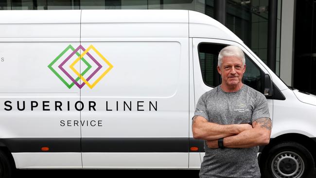 Mark Mckane, the owner of Superior Linen Service. Picture: Damian Shaw