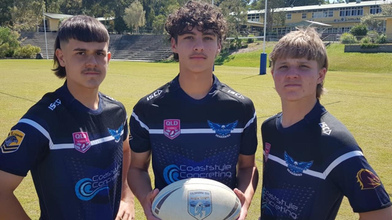 Caloundra State High School Captain Jack Philp (Left), Halfback Tully McLellan (Middle) and Lock Hayden Gallagher (Right). Picture: Contributed