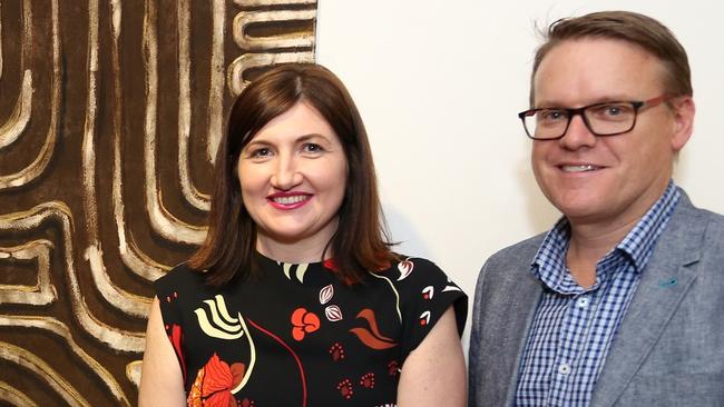 Redland Art Gallery director Emma Bain and Redland City Council CEO Andrew Chesterman at the 2018 Redland Art Awards.