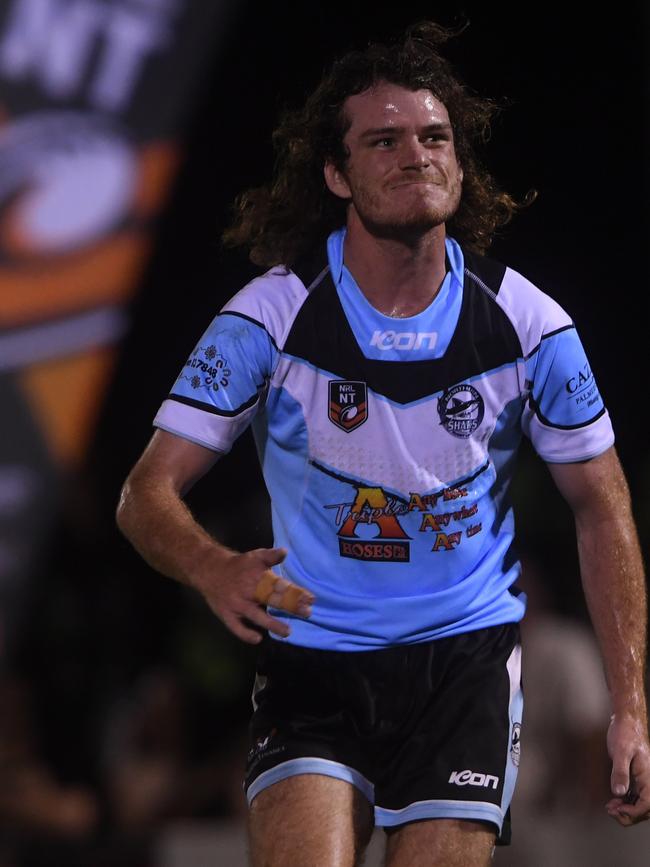 Northern Sharks Caleb Smith in the NRLNT Grand Final 2022. Picture: (A)manda Parkinson