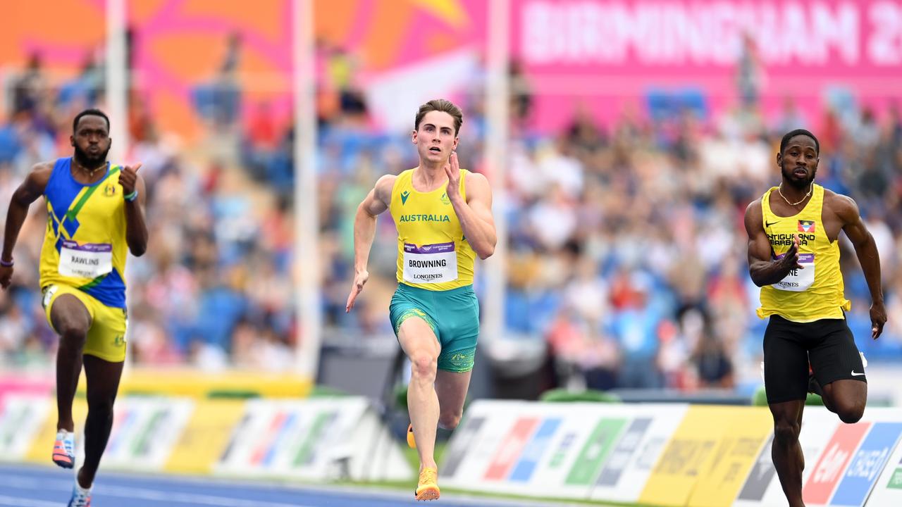 Rohan Browning in full flight. Photo by David Ramos/Getty Images.