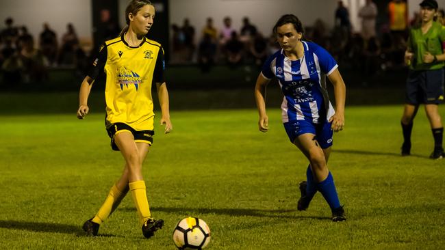 Edge Hill United's junior Tully Heatley earlier in her career. Picture: Emily Barker.