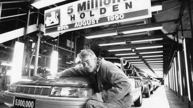 THE five-millionth Holden car to be made in Australia came down the line at the Elizabeth plant of General Motors-Holden's Australia Ltd on Wednesday night, 29 Aug 1990.  Ron Hocking, a leading hand of roller testing, with the car which is a VN Calais.