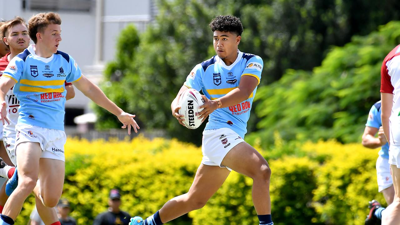 Norths Devils player Karl Oloapu Norths Devils v Redcliffe Dolphins in Meninga Cup Sunday March 27, 2022. Picture, John Gass