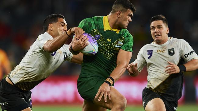 David Fifita on the charge for Australia. Picture: Getty Images