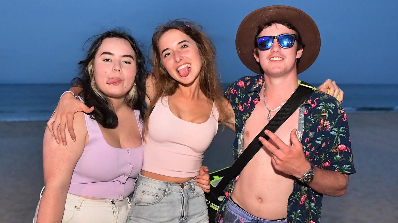 SCHOOLIES: Out and about in Noosa are Tiggy Tobin, Naomi Kerr and jacob Johnson from Brisbane. Picture: Patrick Woods.