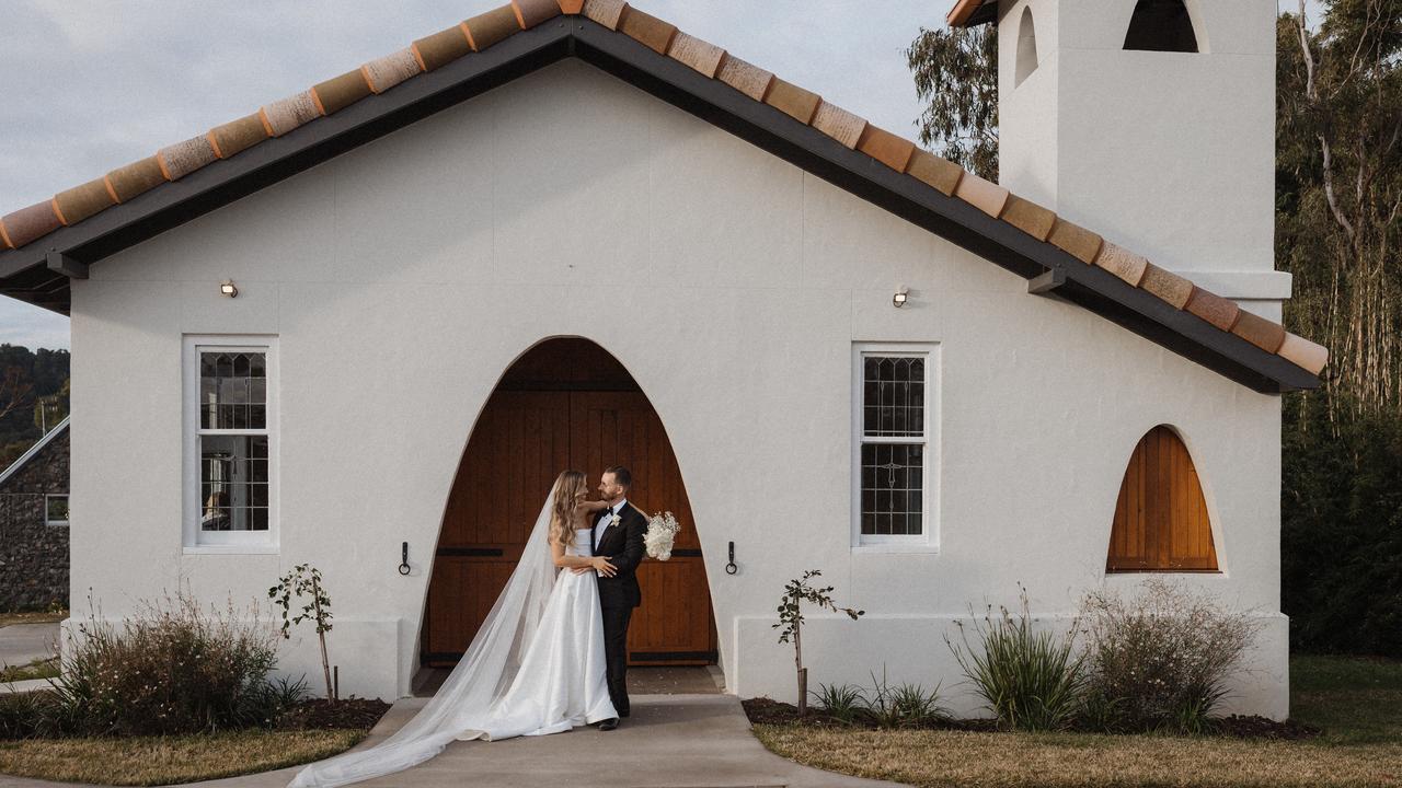 Brittany Worthington and Cody Roberts on their wedding day. Picture: Shae Estella Photo