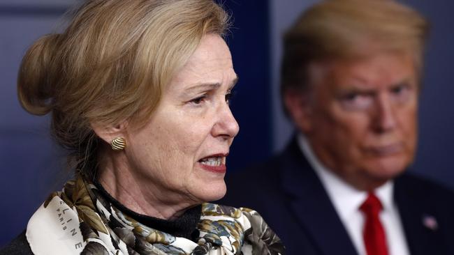 Dr Deborah Birx and President Donald Trump. Picture: Alex Brandon/AP