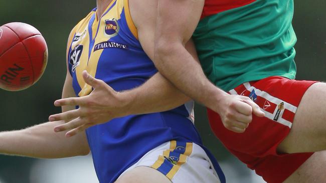 Practice football game between Pines & Cranbourne at Frankston oval.  Picture: Valeriu Campan