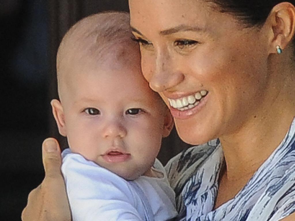 Meghan, Duchess of Sussex holds her baby son Archie. Picture: AFP