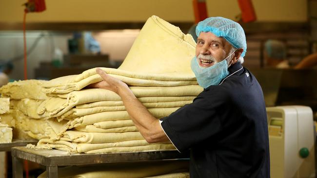 Vili Milisits handles pastry at his Mile End factory. Picture: Calum Robertson