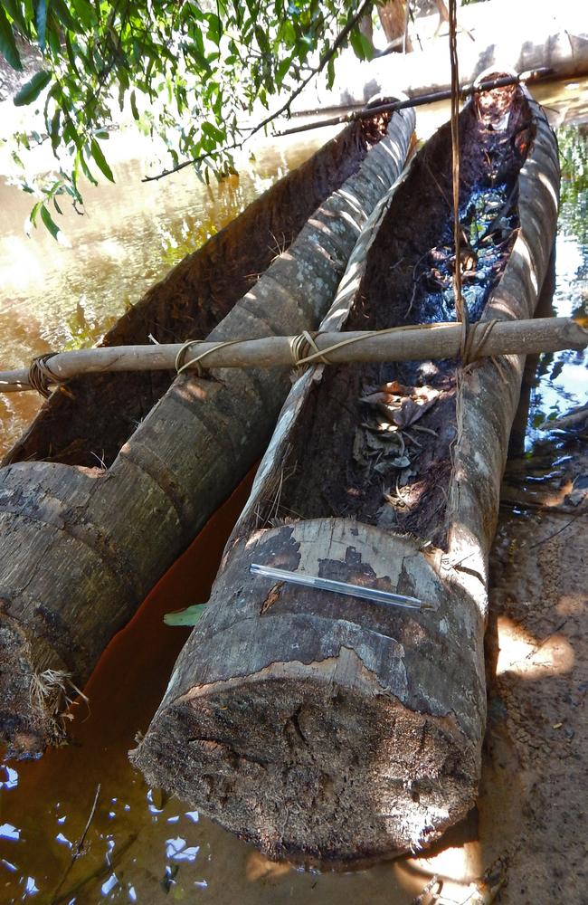 A palm tree-dug out canoe in the indigenous territory. Picture: Adam Mol/National Indian Foundation