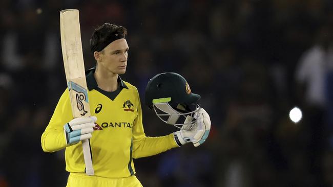 Peter Handscomb scored a matchwinning century in the fourth ODI against India. Picture: AP)