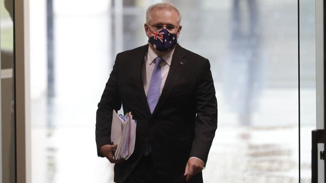 Scott Morrison at Parliament House in Canberra on Monday. Picture: Sean Davey.