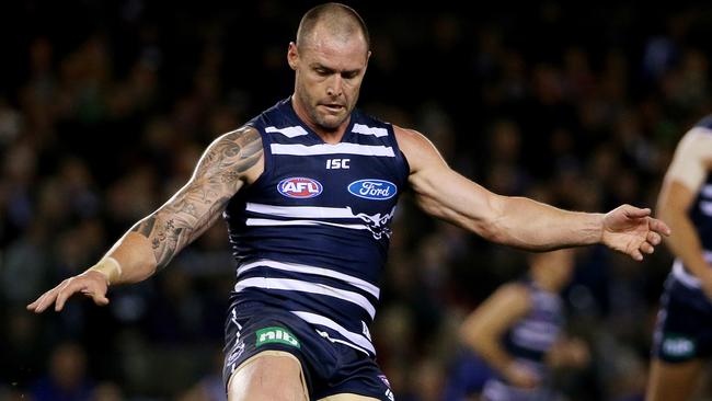 Josh Hunt in action for Geelong.